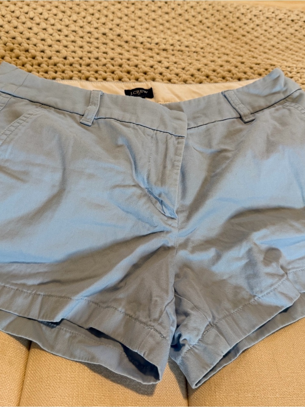 J. Crew Light Blue High-Waist Cotton Shorts